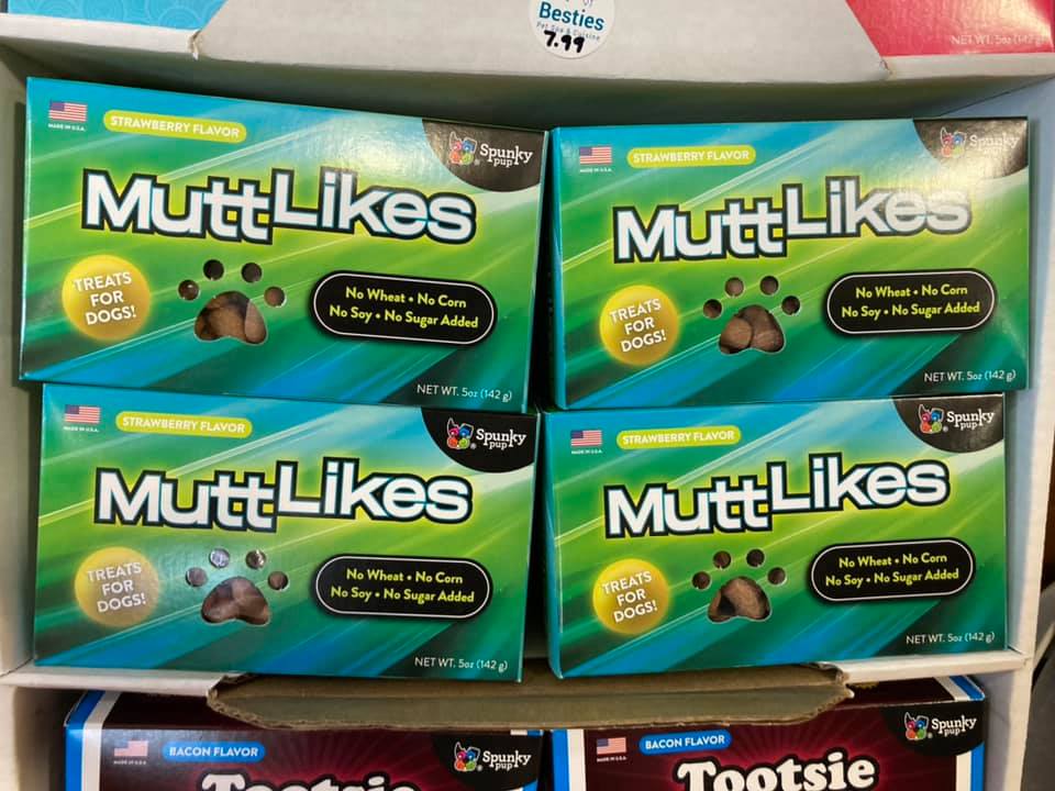 boxes of MuttLikes treats for dogs