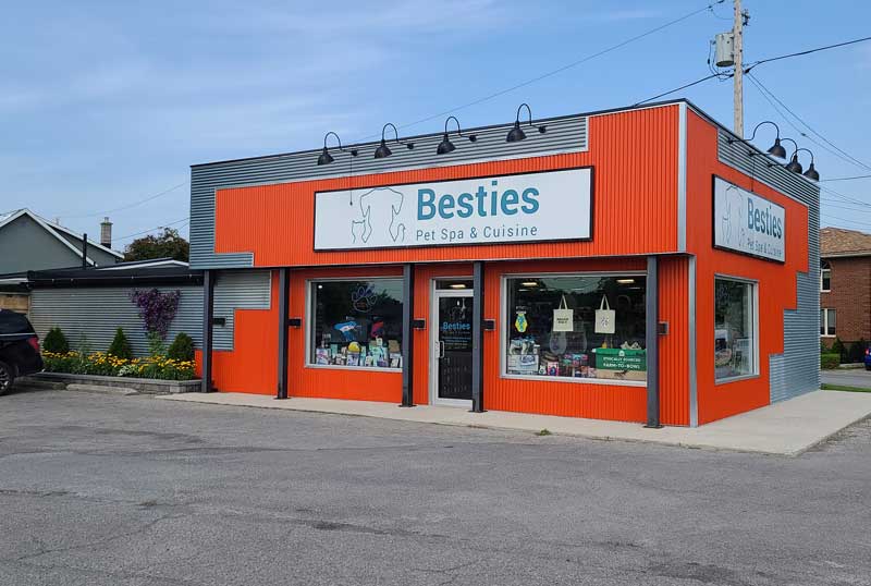 The storefront at Besties Pet Spa